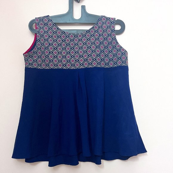 Span Tops - Bright Blue Flare Top